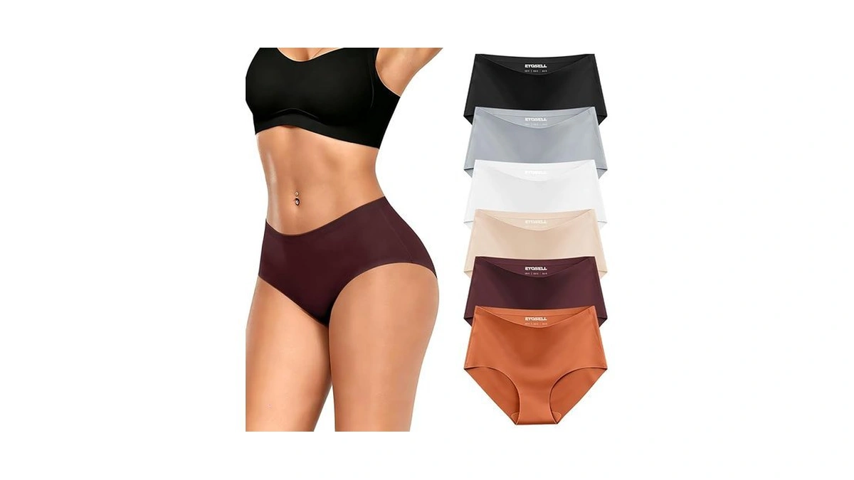 Etosell Women's Seamless Underwear High Waisted No Show Panties Full