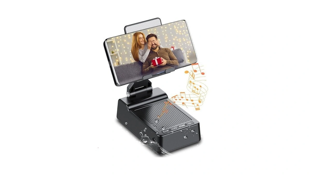 Taopodo Foldable Phone Stand With Wireless Bluetooth Speaker And Anti-slip