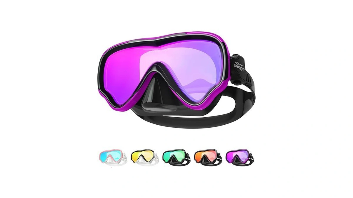 Seago Men Adult Swim Goggles Mirrored Tempered Glasses, Youth Women