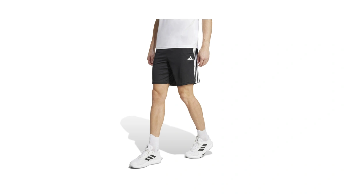 Adidas Mens Training Essentials Pique 3-stripes Training Shorts, Black/white/black, X-small