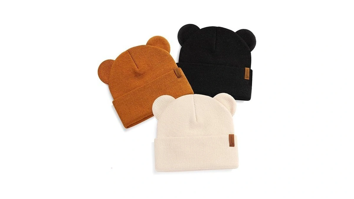 Danmy Baby Beanie Warm Winter Hat With Bear Ear For
