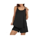 Kevamolly Black Pajama Set For Women 2 Piece Lounge Set