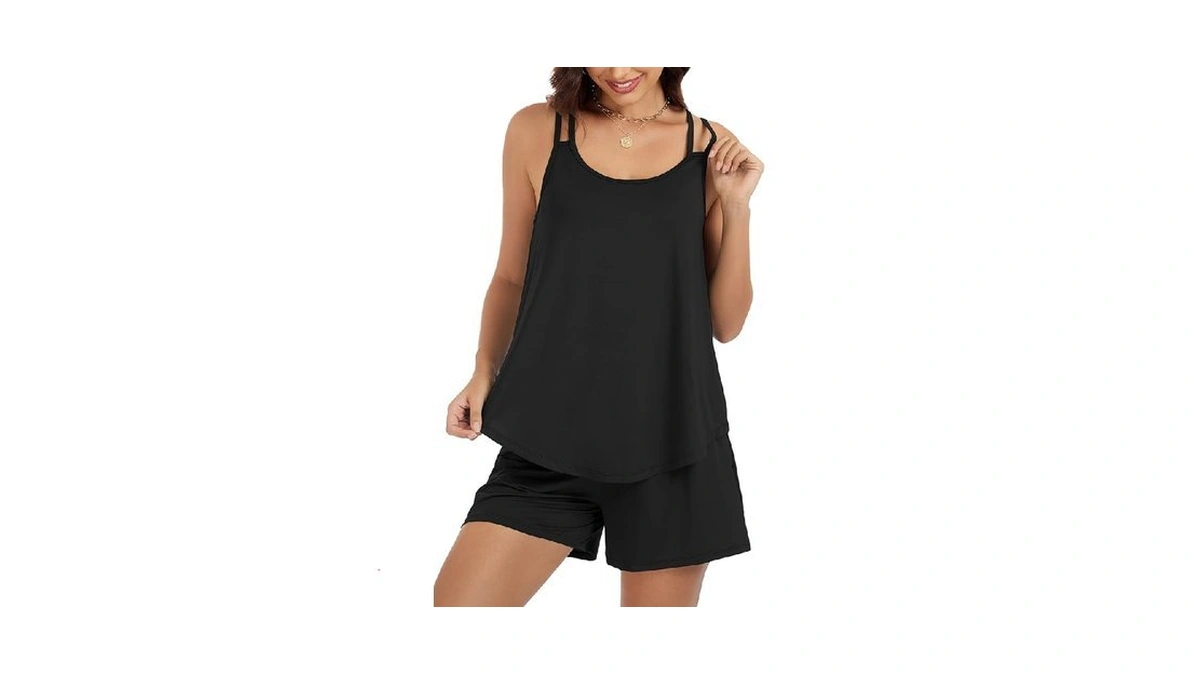 Kevamolly Black Pajama Set For Women 2 Piece Lounge Set