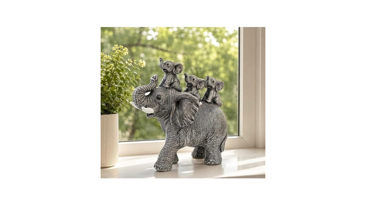 Biineest Grey Elephant Statue Decor Elephant Figurines Adornos Para Sala