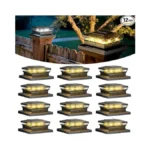 Solar Post Cap Lights 12 Pack, Fence Post Solar Lights,
