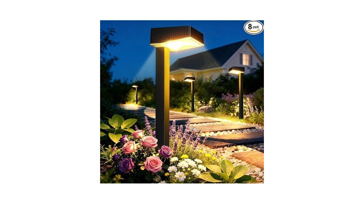 Eleclink Solar Pathway Lights Outdoor, 8 Pack Garden Lights Solar