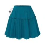 Kate Kasin Womens Peacock Blue Mini Beach Skirt With Shorts