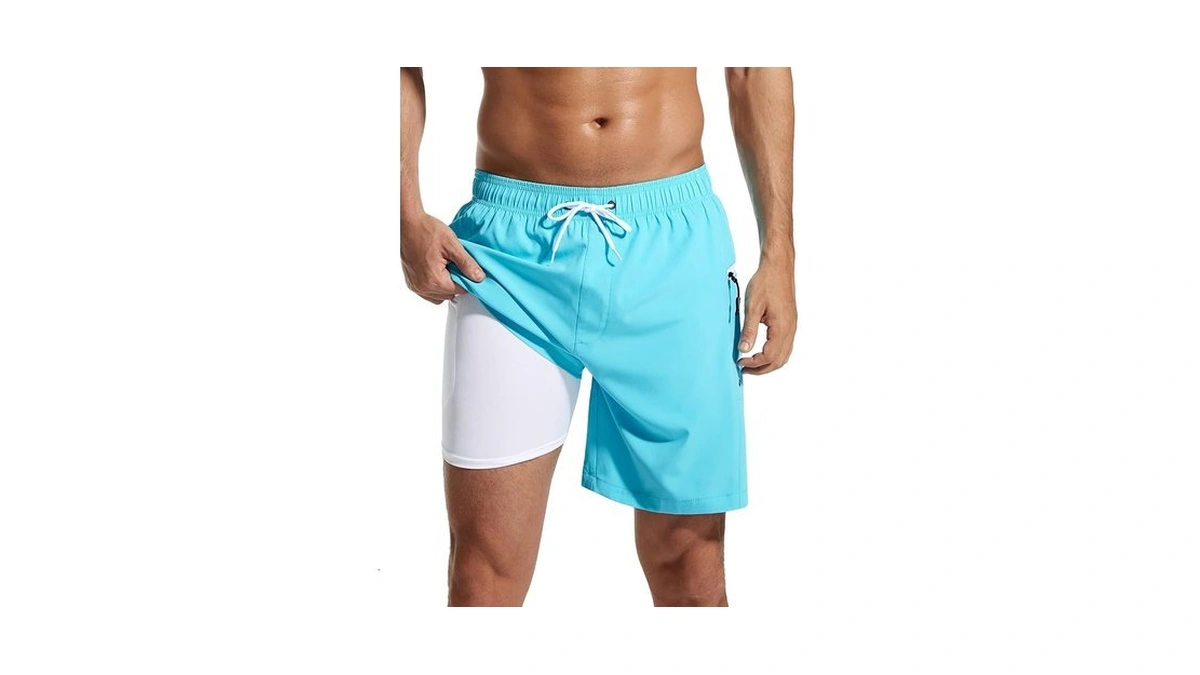 Silkworld Men's Swimwear Water-resistant Swim Trunks Summer Beach Shorts With