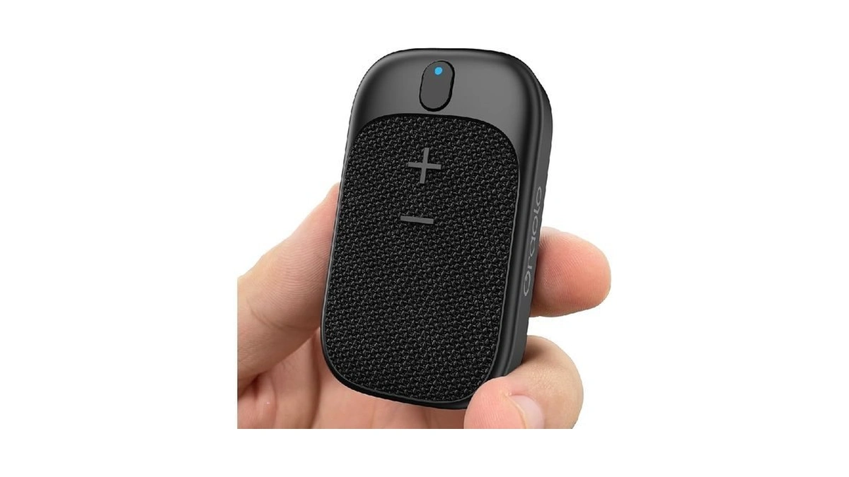 Oraolo Wearable Bluetooth Speaker, Clip-on Wireless Portable Speaker Built-in Mics