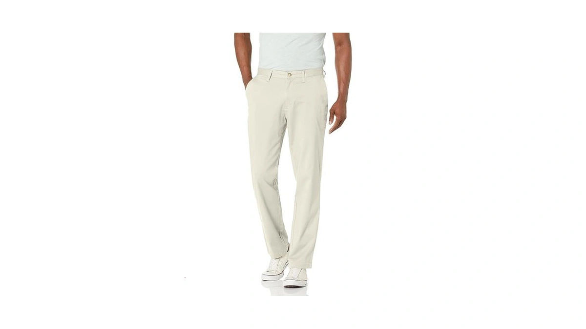 Nautica Mens Classic Fit Flat Front Stretch Solid Chino Deck