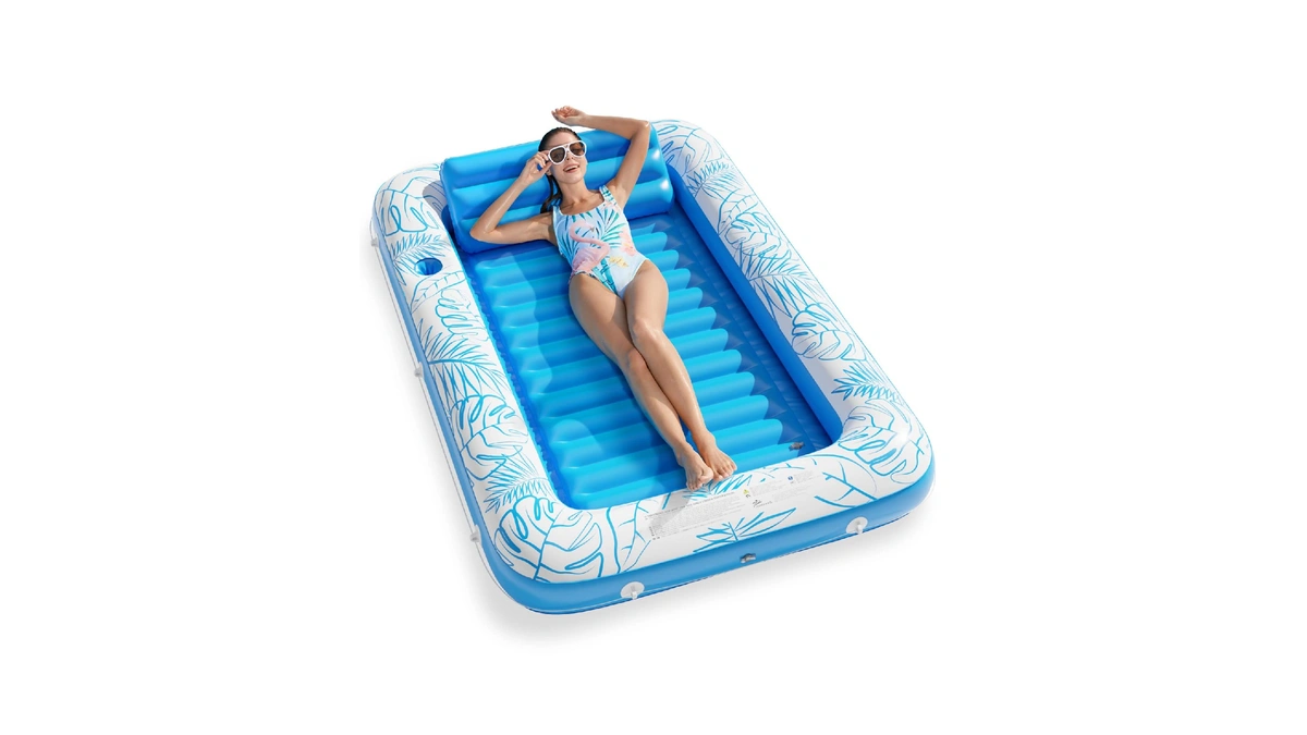 Inflatable Tanning Pool Lounger Float - Jasonwell 4 In 1