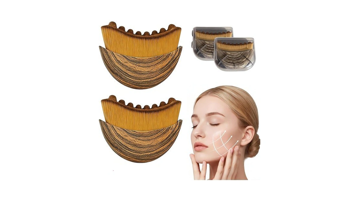 2pcs Lymphatic Contour Face Brush For Lymphatic Drainage Massager Tool