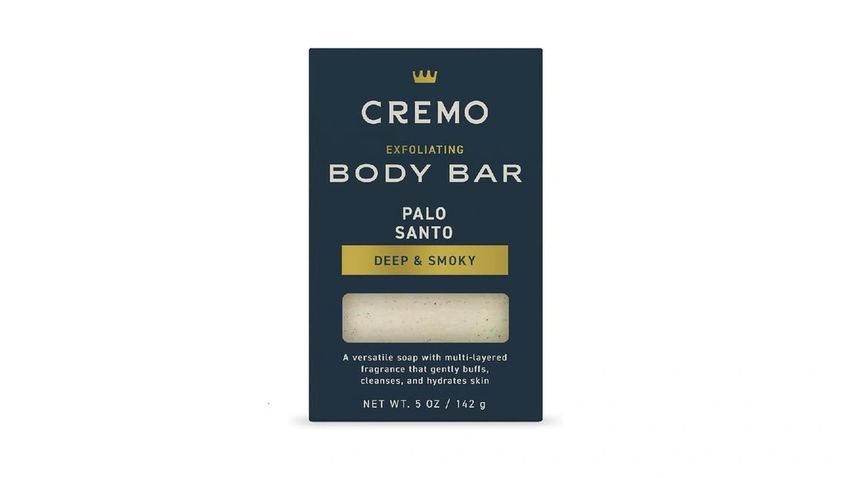 Cremo Exfoliating Body Bar For Men, Palo Santo Scent, Multi-layered