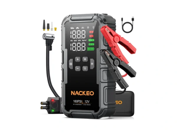 8000a Car Battery Jump Starter With Air Compressor 160psi, Car
