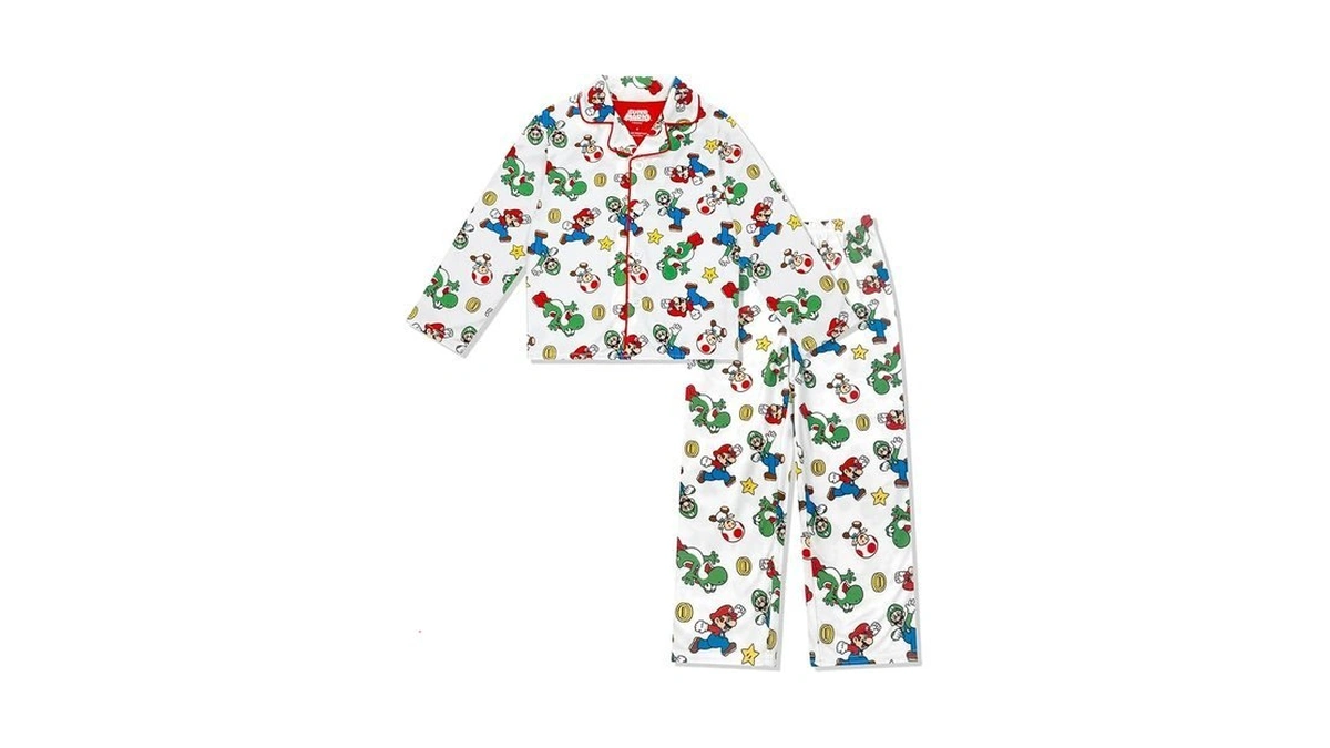 Super Mario Boy's Pajama Set - 2 Piece Boys Flannel