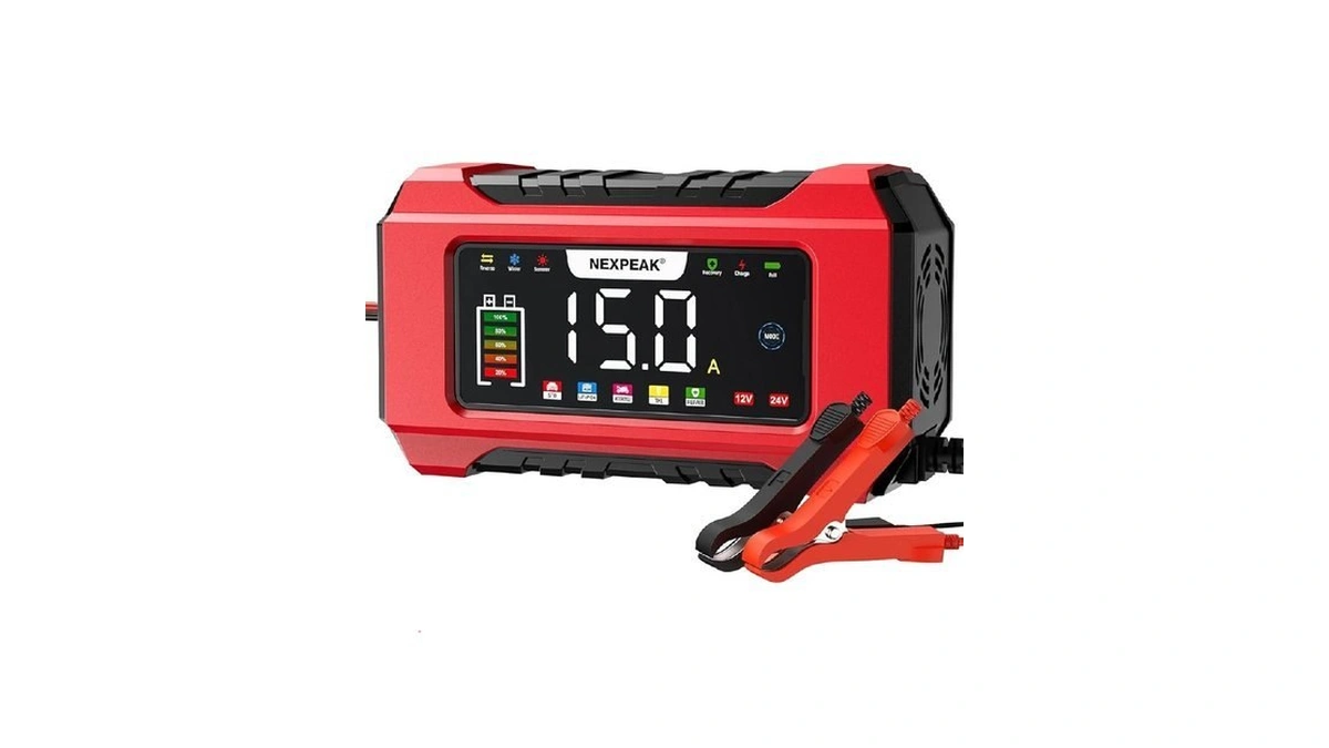 Nexpeak Nc215 15-amp Battery Charger, 12v 24v Lifepo4 Lead Acid