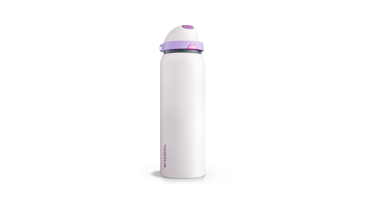 Insulated Water Bottle With Straw - Encool Stainless Steel Water