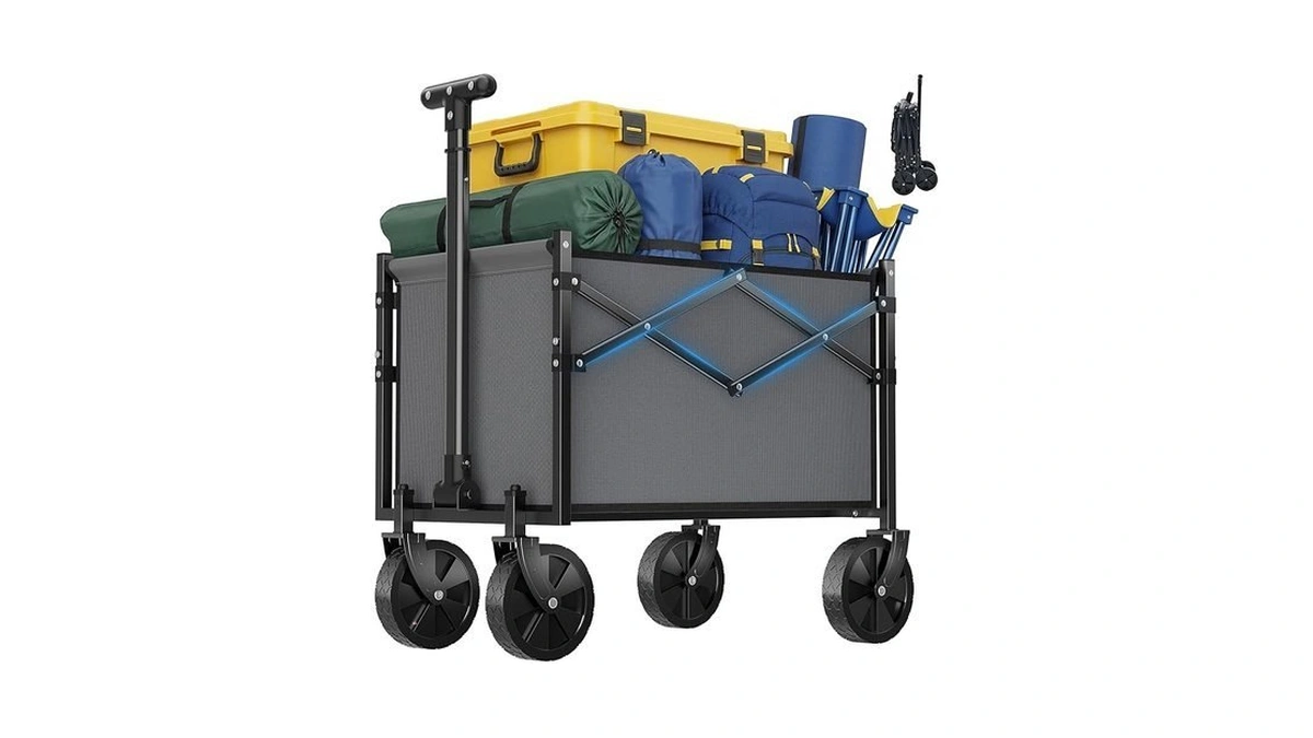 Olixis Collapsible Wagon Cart With Wheels 220 Lbs Capacity, Heavy
