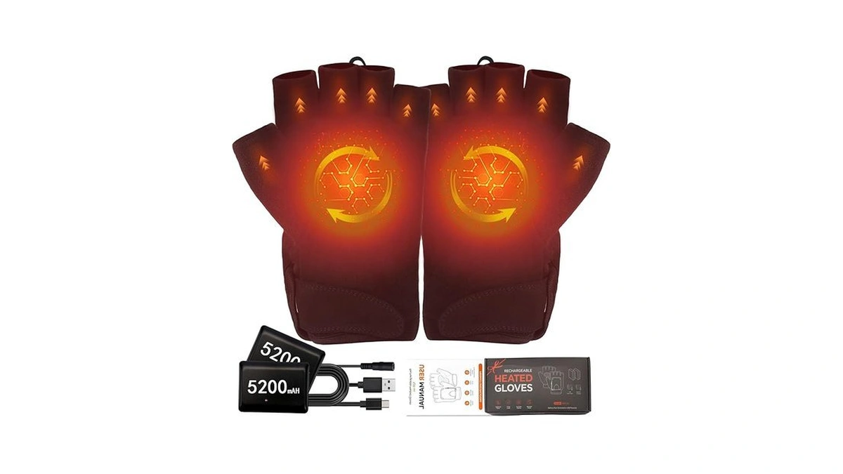 Aaolin Heated Gloves, 10400mah Battery Fingerless Flexible For Work Outdoor