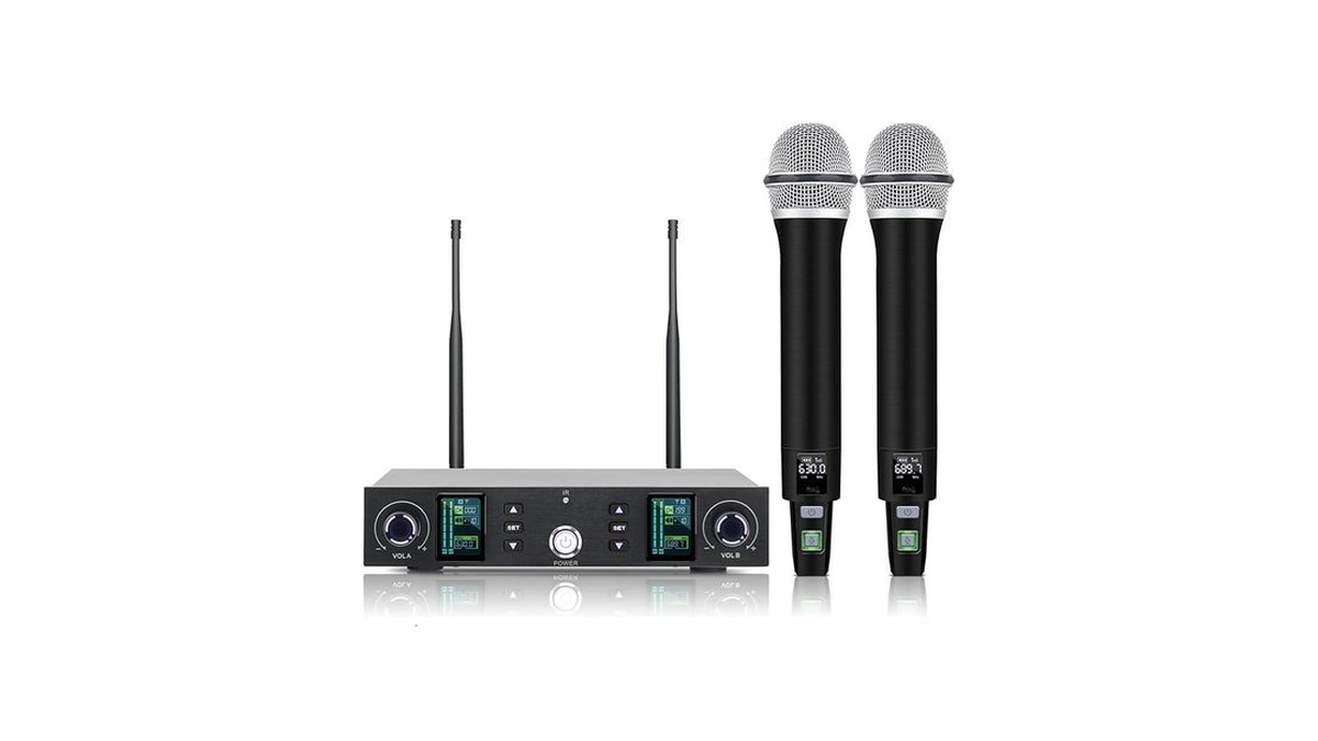 Kelgyua Wireless Microphone System-professional Metal Handheld Mics With Auto-scan Anti-interference