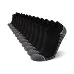Coovan 12 Pack Mens Ankle Socks Athletic Running Cushioned Breathable
