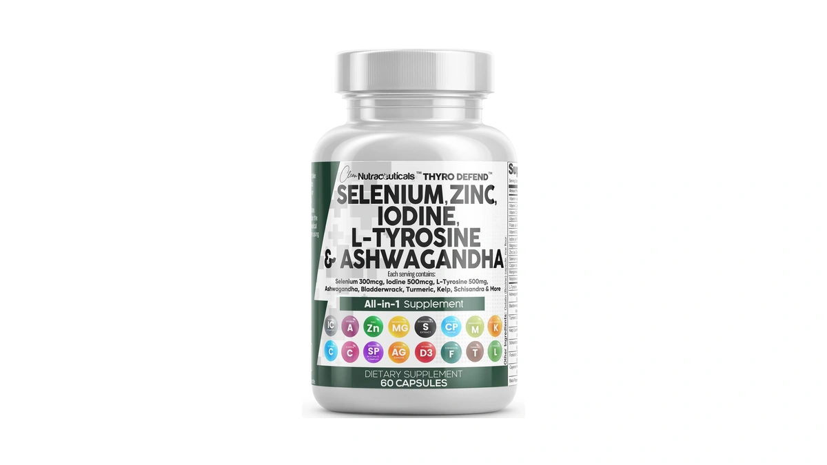 Clean Nutra Selenium 300mcg Iodine 500mcg Thyroid Support For Women