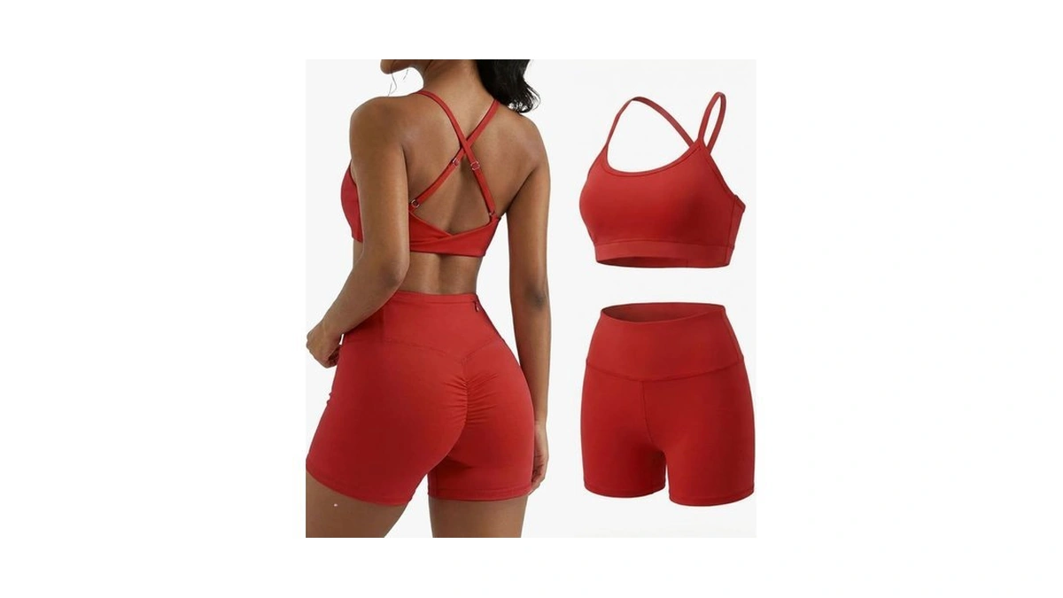 Yoins Workout Sets For Women 2 Piece Strappy Back Sports