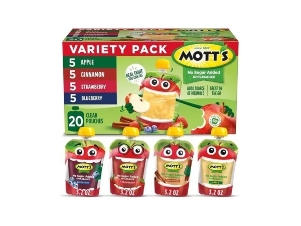 Mott's No Sugar Added Applesauce Variety Pack, 4 Flavors –