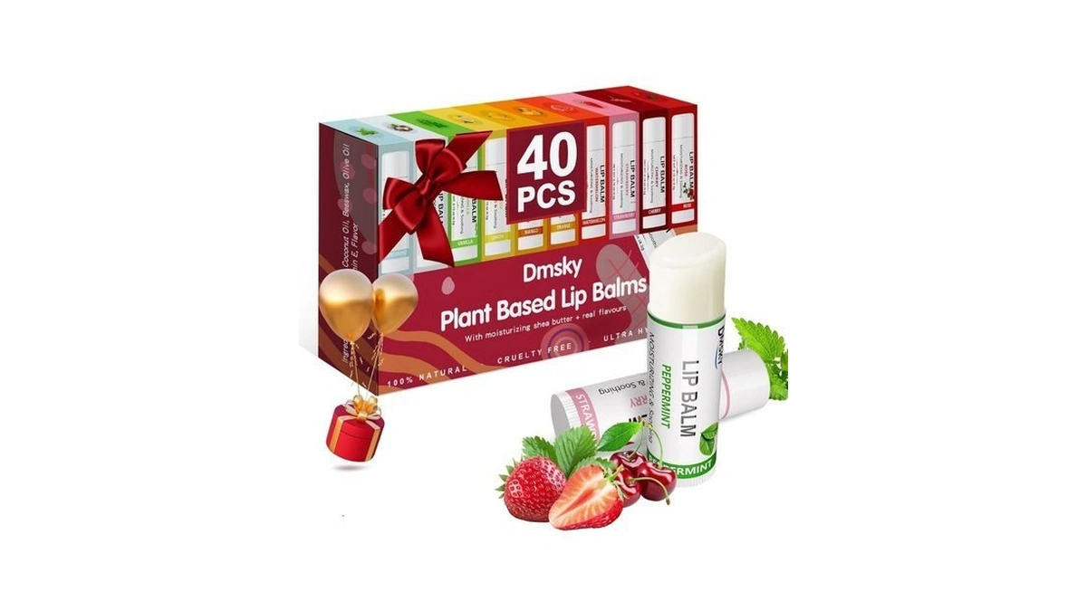 40 Pack Lip Balm Bulk, Fruit Lip Balm Variety Pack,