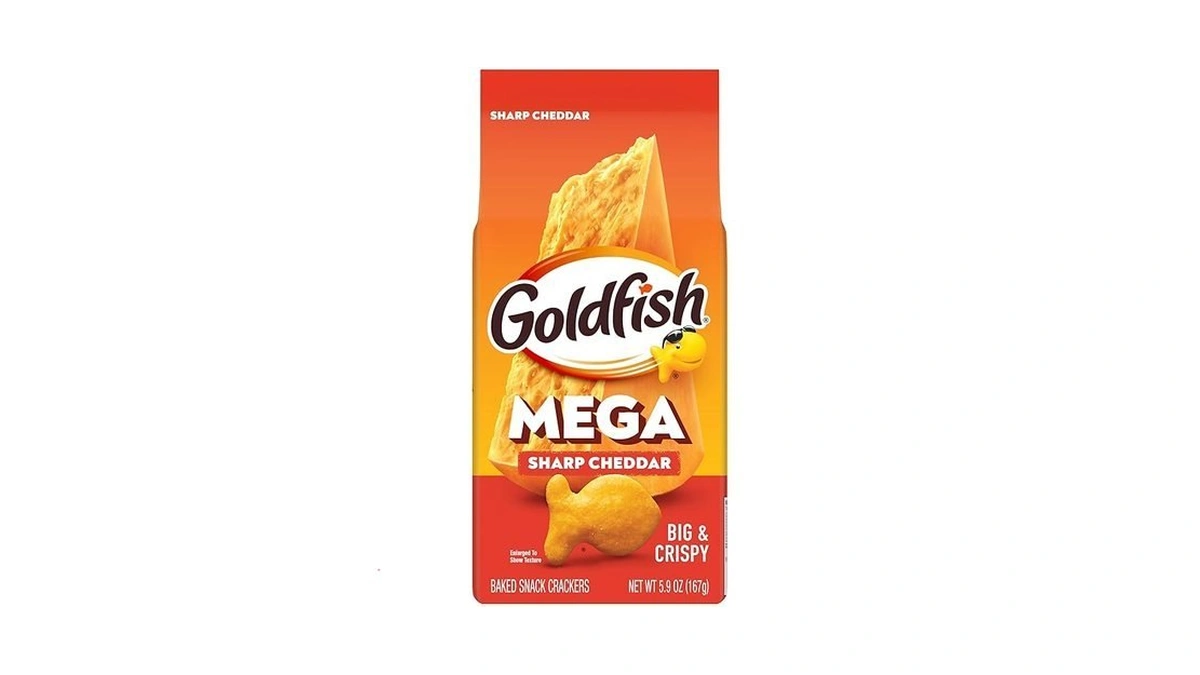 Goldfish Mega Bites Sharp Cheddar Cheese Crackers, 5.9 Oz Bag