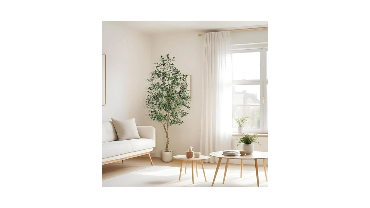 Feelead 7ft Olive Trees Artificial Indoor - Tall Faux Olive