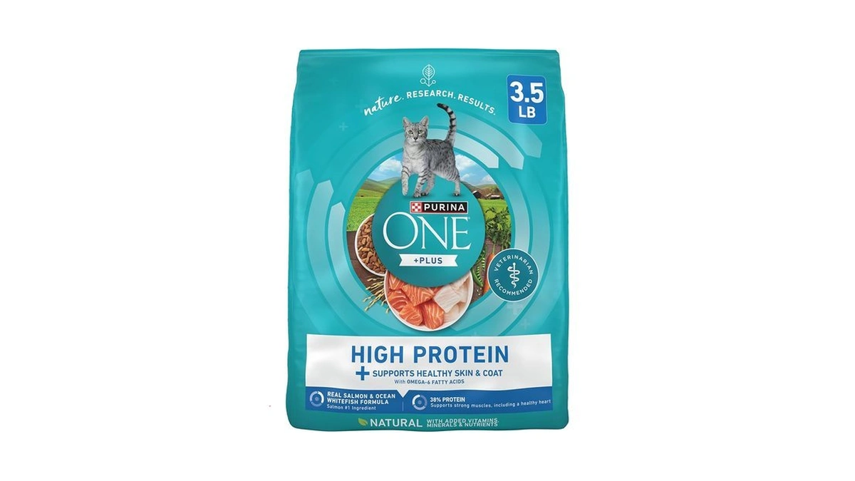 Purina One Plus High Protein Cat Food Dry Salmon And