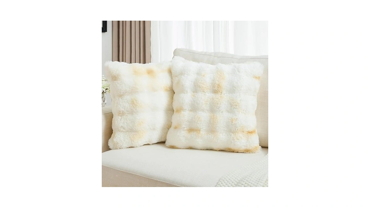 Futei Pack Of 2 Faux Fur Throw Pillow Covers 18x18