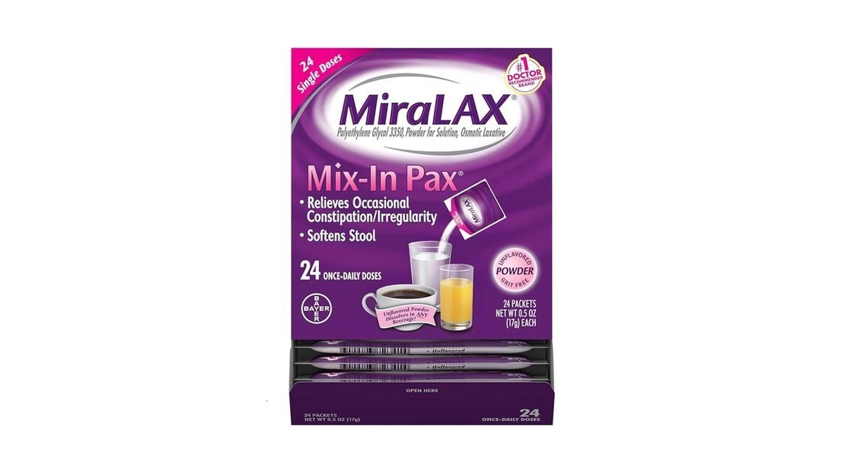 Miralax Gentle Constipation Relief Laxative Powder, Stool Softener With Peg