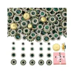 Nukayai 200pcs Dark Green Sew On Rhinestones For Crafting, 8mm