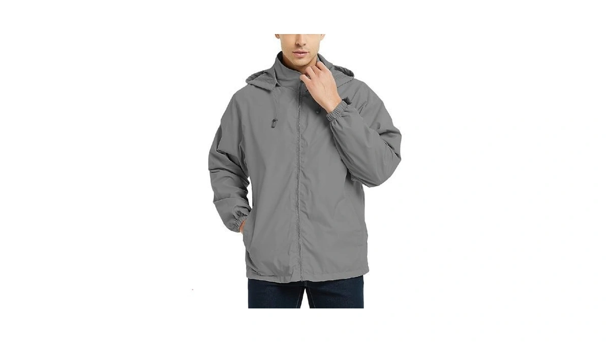 Mywu Waterproof Rain Jacket Men With Mesh Lined For Hiking