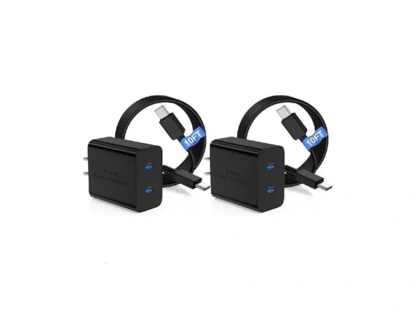 45w Dual Port Super Fast Charger With Long Usb C