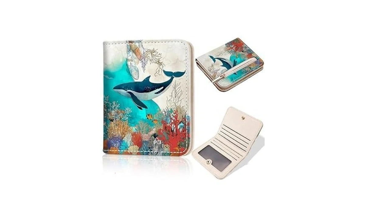 Toughergun Sunflower Floral Rfid Small Wallet Women, Slim Thin Vegan