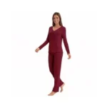 Navisting Women's Cool Pajamas Set Lightweight Sleepwear V-neck Top And