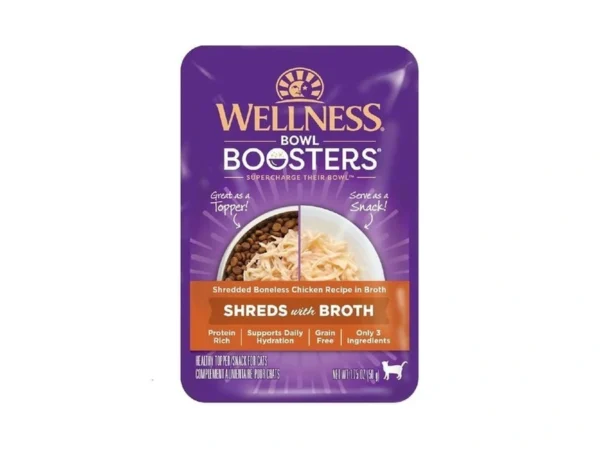 Wellness Bowl Boosters Shreds With Broth Wet Cat Food Topper,