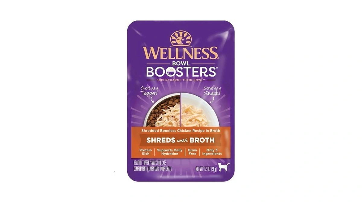 Wellness Bowl Boosters Shreds With Broth Wet Cat Food Topper,