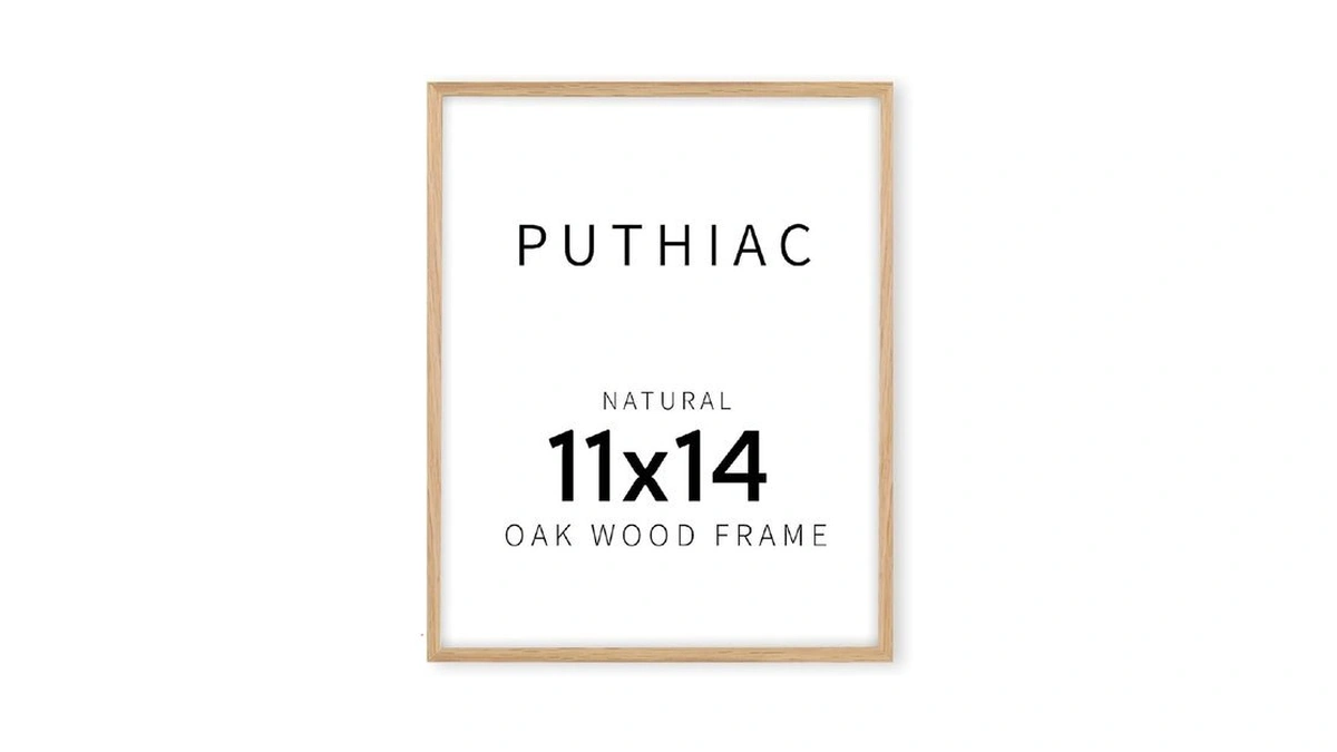 Puthiac 11x14 Solid Oak Wood Picture Frame, Fits 8x10 With