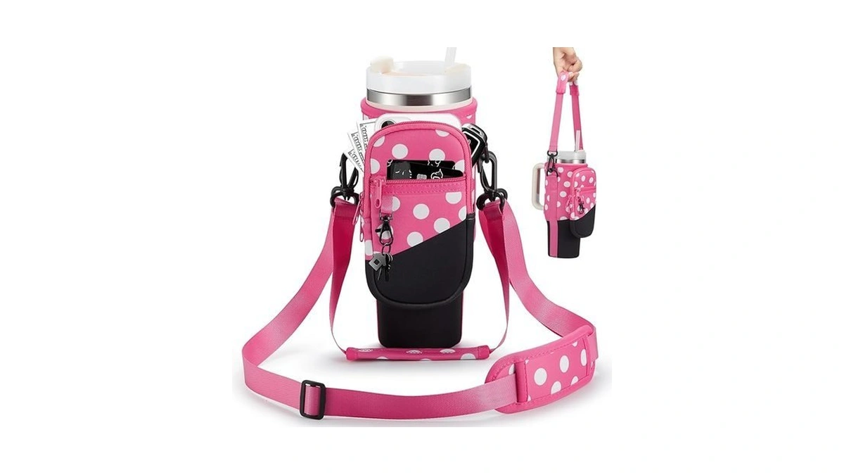Bulkitem 30oz Water Bottle Carrier Bag With Phone Pocket For