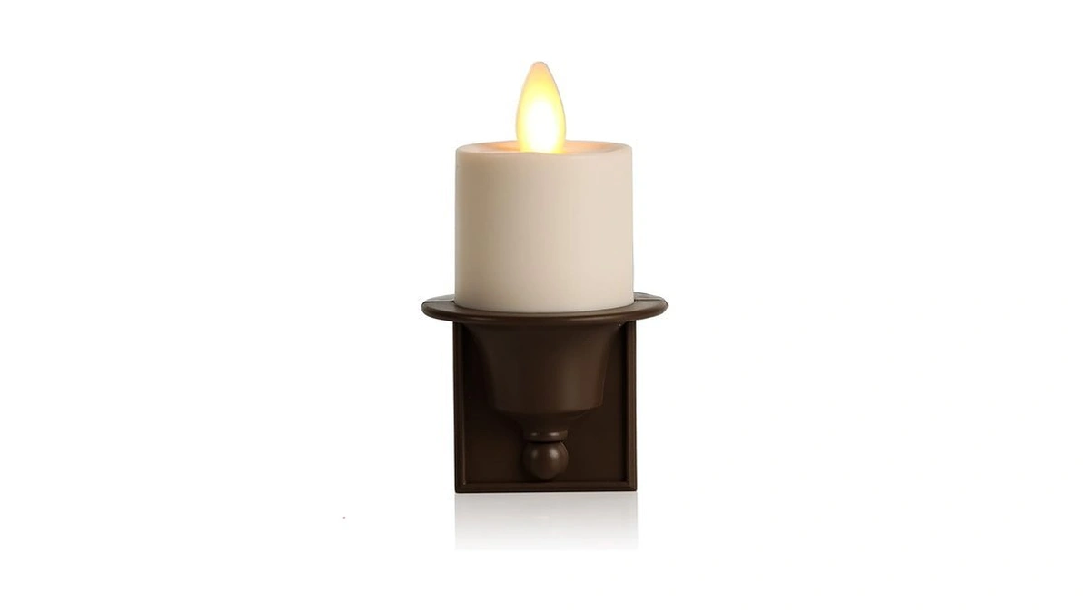 Luminara Flameless Candle Nightlight W/dusk To Dawn Light Dark Auto