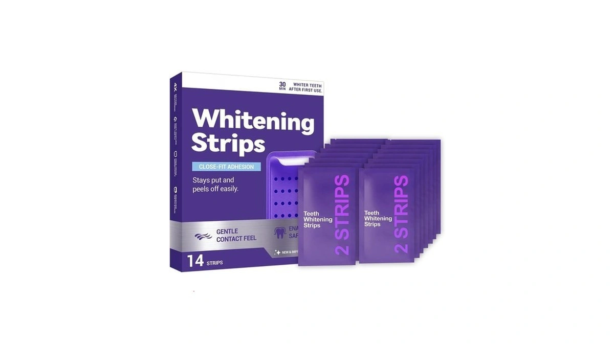 Purple Teeth Whitening Strips, Gentle Daily Purple Whitening Strips For