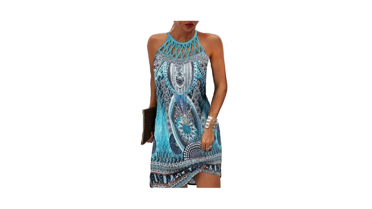 Size L Blue Ocean Summer Dresses For Women 2026 Casual