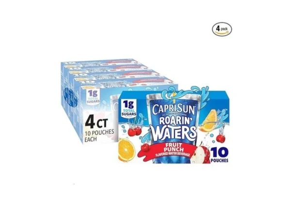 Capri Sun Roarin' Waters Flavored Water Beverage, 40 Pouches, For