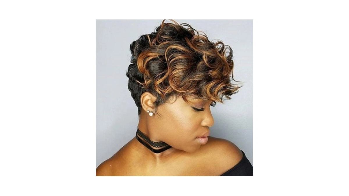 Tgezer Pixie Cut Wig Human Hair Short Curly Pixie Cut