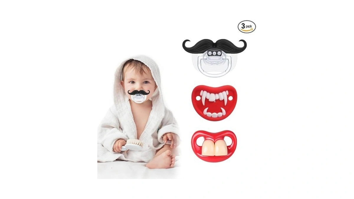 Funny Baby Pacifiers,mustache Pacifiers For Babies 0-18 Months,baby Teeth And