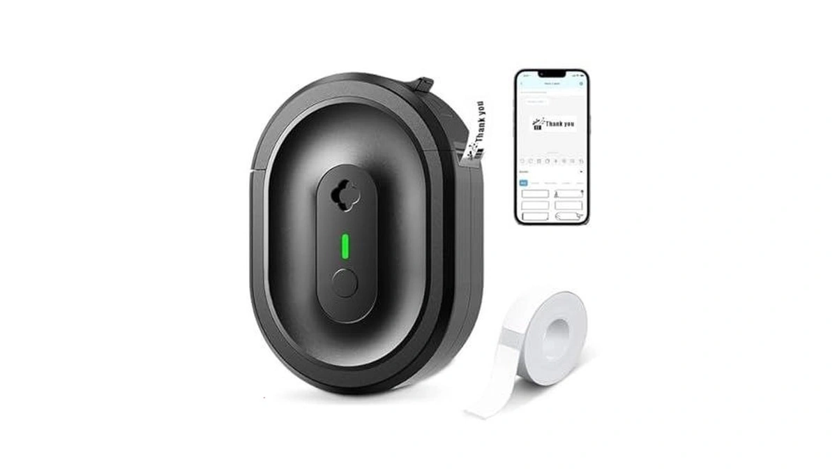 Ndyin Label Maker Machine With Tape, N12 Portable Bluetooth Label